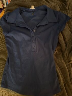 Garage Navy Button-Front Polo Shirt